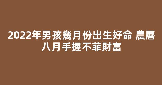 2022年男孩幾月份出生好命 農曆八月手握不菲財富